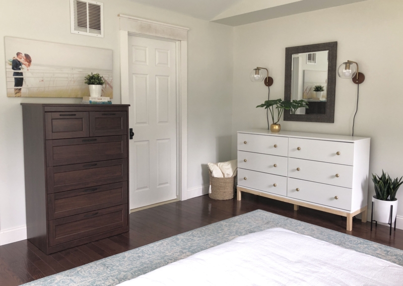 Contemporary His and Hers Dresser Small Closet Solution
