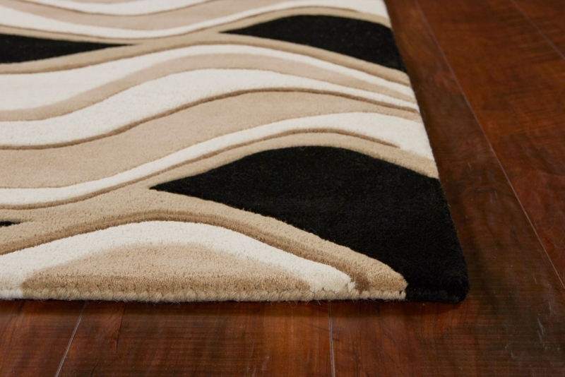 Contemporary Kas Rugs with Neutral Wave Patterns
