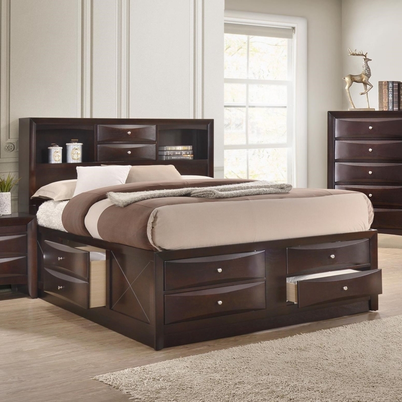 Contemporary King Captain's Bed with Storage Drawers