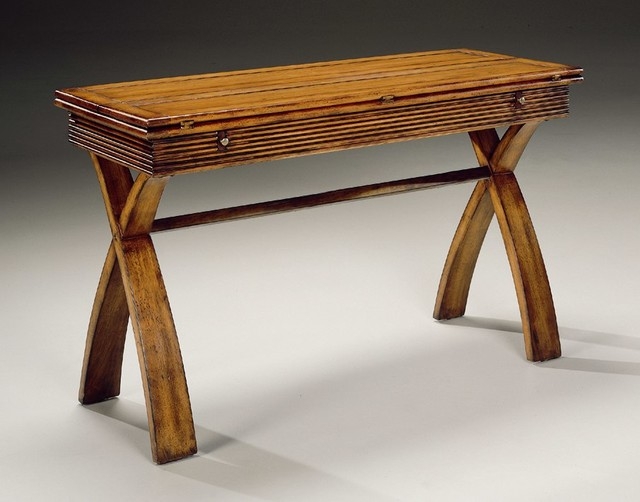 Contemporary Rectangular Flip-Top Wooden Sofa Table