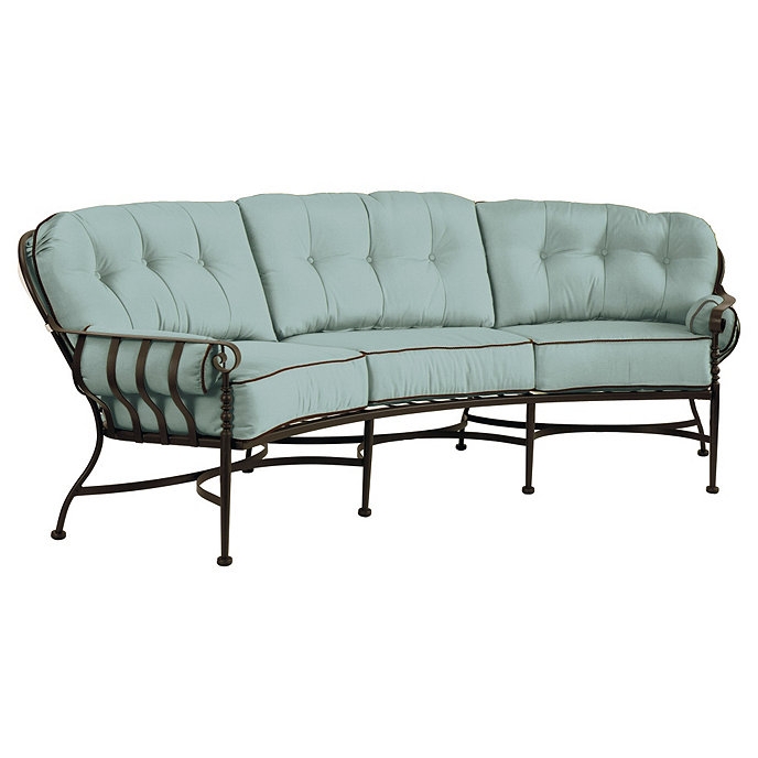 Corsica Crescent Light Blue Tufted Sofa
