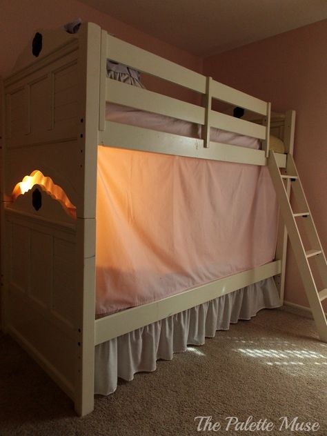 Cozy Kids' Bunk Bed Fort with Soft Curtains