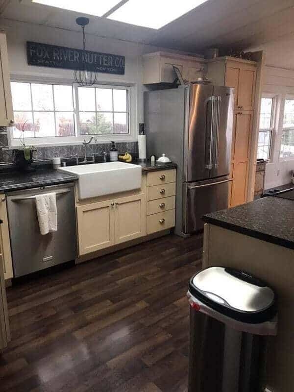 Cozy Neutral Kitchen Cabinet Colors with Dark Countertops