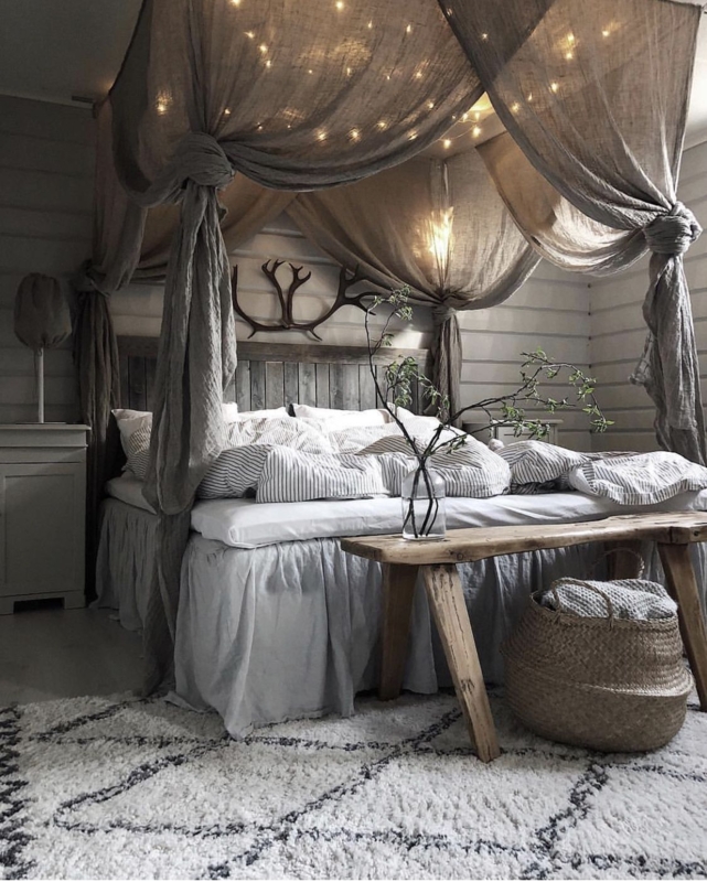 Cozy Romantic Master Bedroom with Canopy Bed