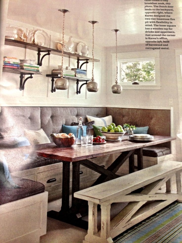 Cozy Rustic Kitchen Booth with Built-In Seating