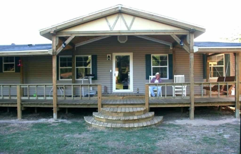 Cozy Wooden Porch with Covered Seating Area