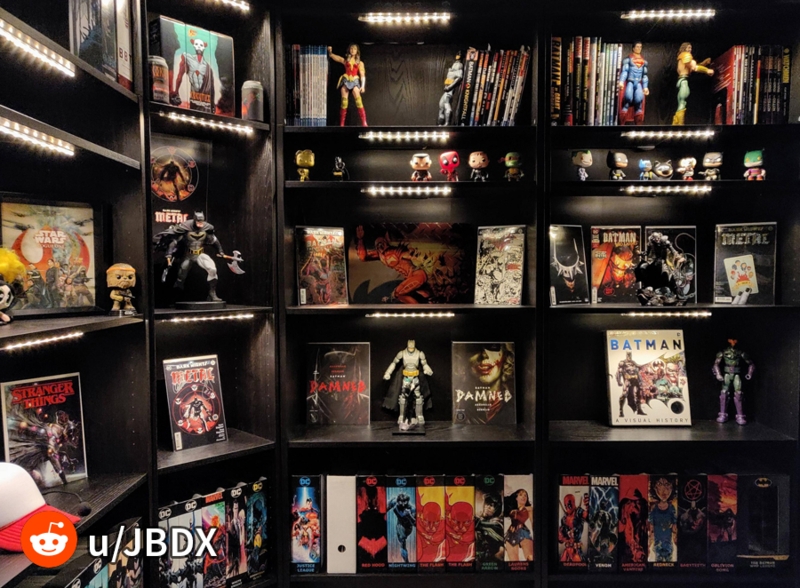 Creative Comic Book Storage with LED Lighting