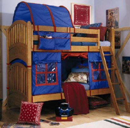 Creative Kids Bunk Bed Fort with Blue Canvas Cover