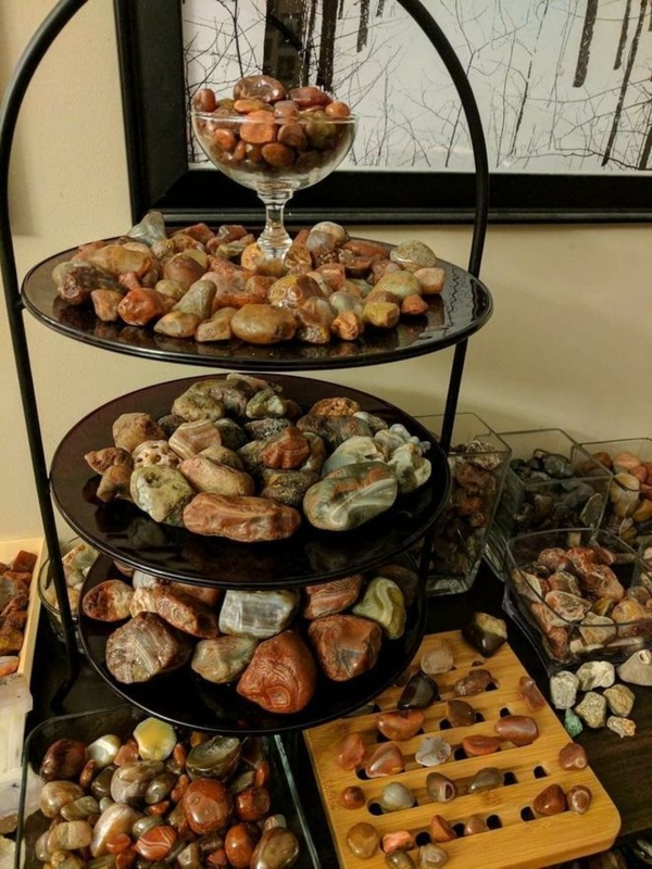Creative Multi-Tier Rock Display for Home Decor