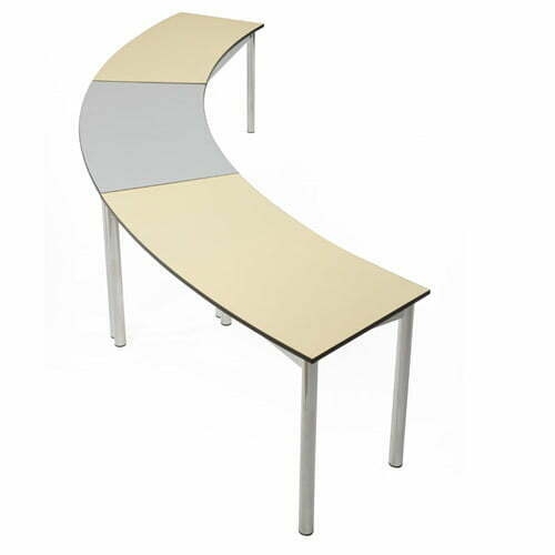 Curved Axis Table for Modern Workspace Design