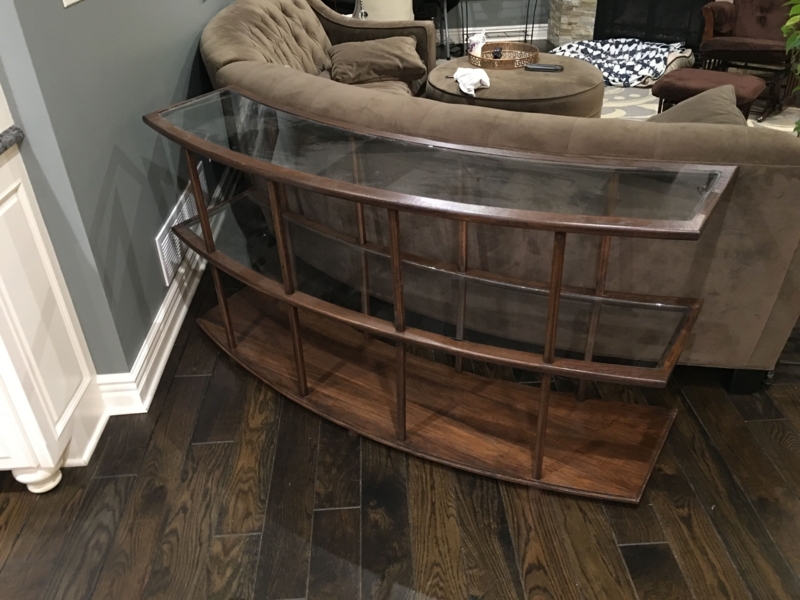 Curved Glass Top Sofa Console Table