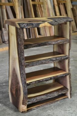 Custom Live Edge Walnut Wood Bookcase