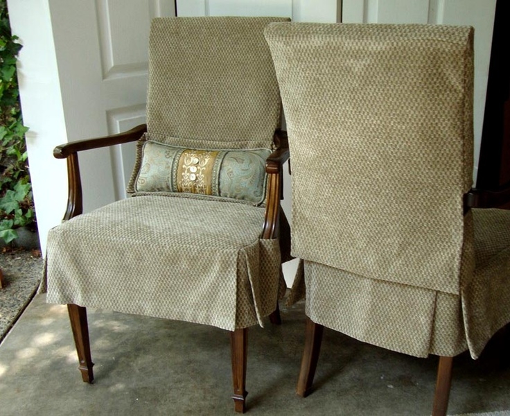 Custom Slipcovered Armchairs with Classic Wood Frame