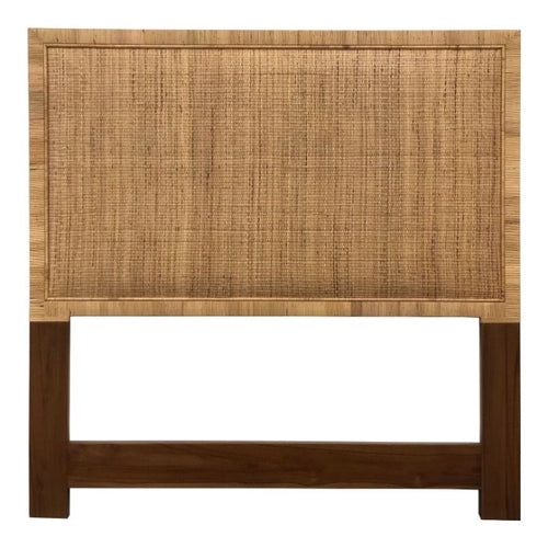 Custom Wood and Rattan Headboard by Phillips Scott