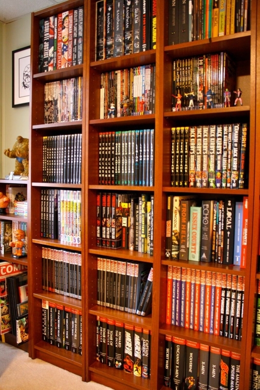 Custom Wooden Shelves for Comic Book Collections