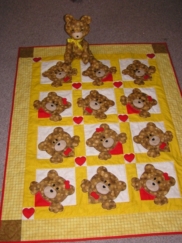 Cute Teddy Bear Patchwork Quilt for Kids
