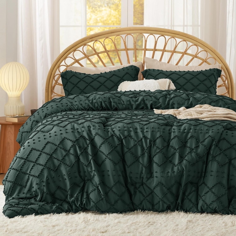 Dark Emerald Green King Size Comforter Set