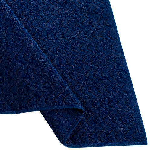 Deep Blue Textured Brooks Brothers Bath Rug
