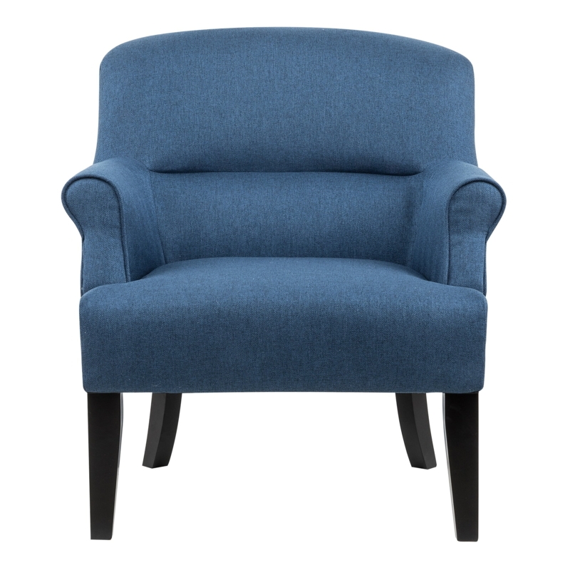 Denim Blue Accent Arm Chair with Welt Trim