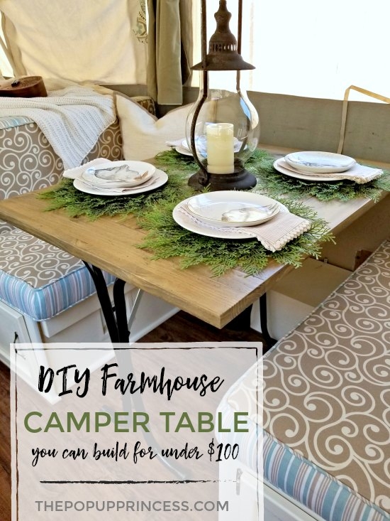 DIY Farmhouse Style Camper Dinette Table