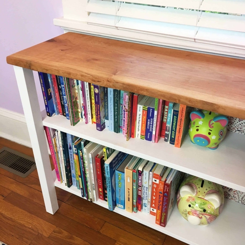 DIY Live Edge Rustic Wooden Bookcase