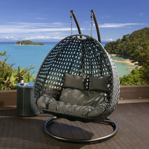 Double Seater Outdoor Hanging Pod Chair with Cushions