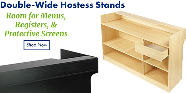 Double-Wide Hostess Stands with Protective Screens