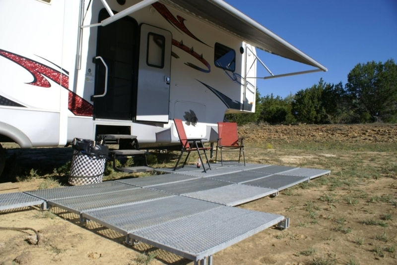 Durable Portable Metal Decks for Outdoor RV Living