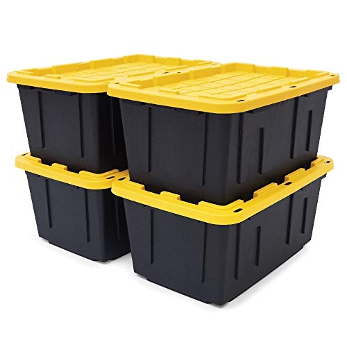Durable Rodent Proof Storage Containers with Yellow Lids