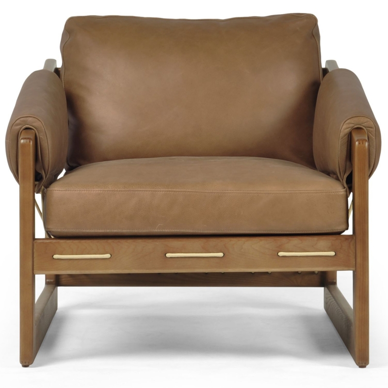 Dustin Palermo Cognac Leather Accent Chair