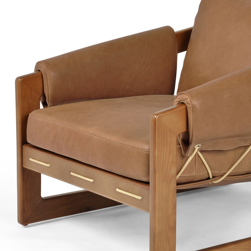 Dustin Palermo Cognac Leather Accent Chair