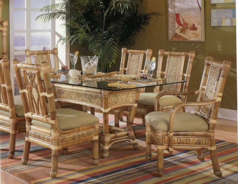 Elegant Bamboo Dining Table and Chair Set