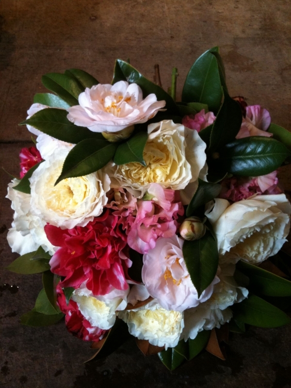 Elegant Camellia Bouquet with Varied Petal Colors