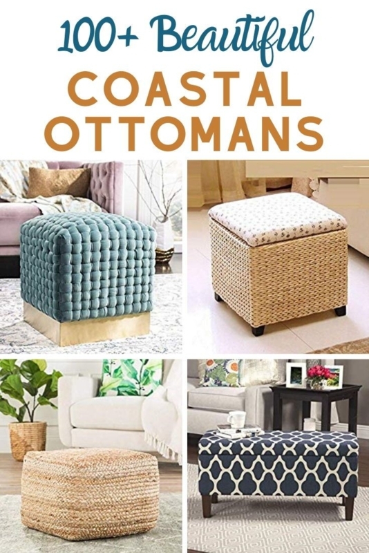 Elegant Coastal Ottomans and Poufs for Beachfront Living