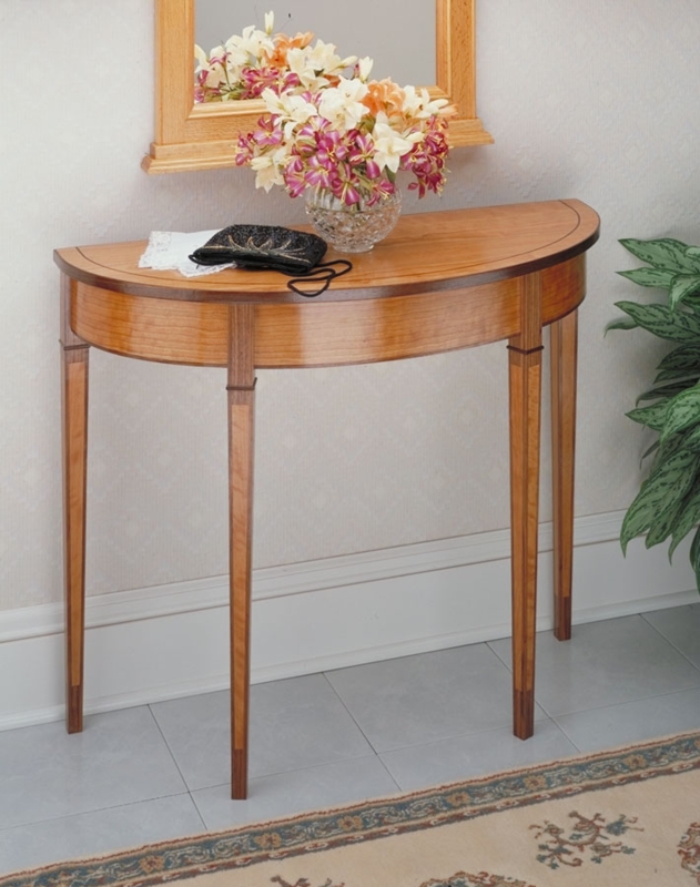 Elegant Curved-Front Wooden Hall Table Design