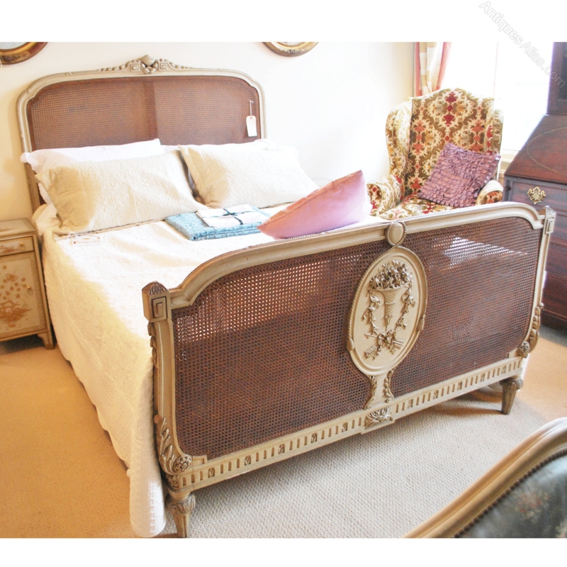 Elegant French Cane Kingsize Bed with Antique Detailing