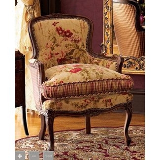 Elegant French Country Floral Upholstered Chair