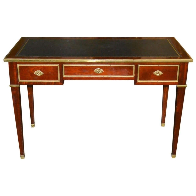 Elegant French Empire Writing Desk with Leather Top