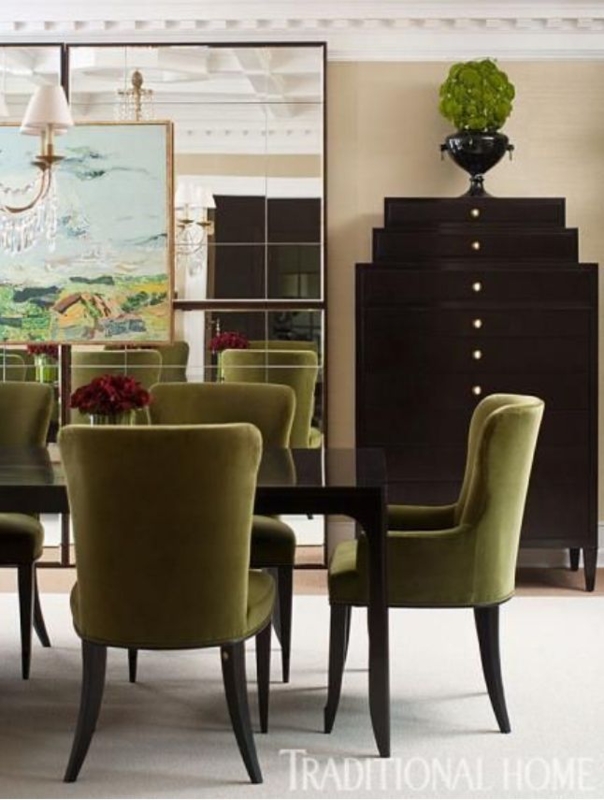 Elegant Green Velvet Dining Chairs in Modern Room