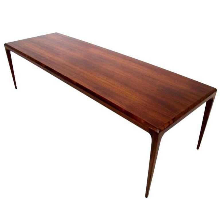 Elegant Long Narrow Wooden Coffee Table by Johannes Andersen