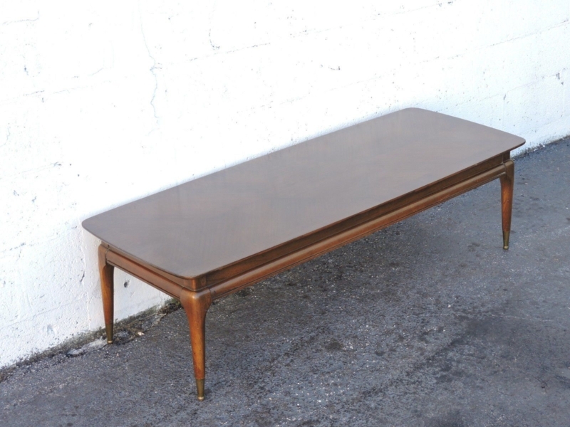 Elegant Long Narrow Wooden Coffee Table Design