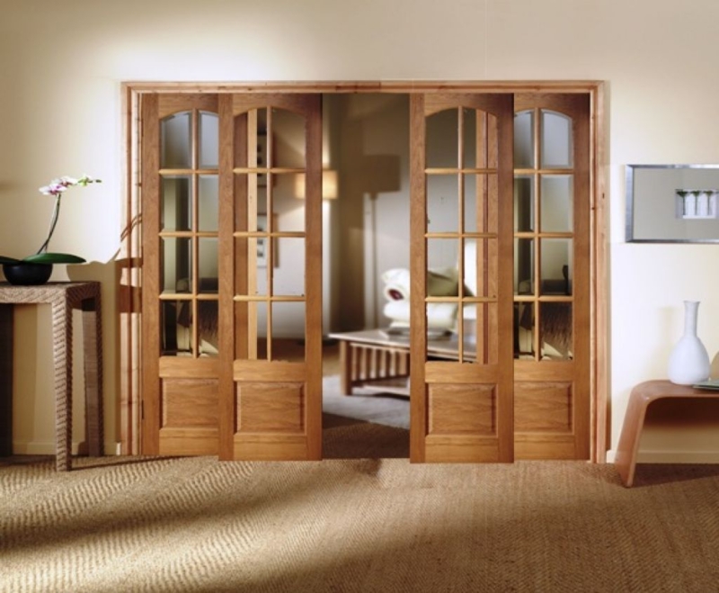 Elegant Maple Wood Sliding French Doors Interior