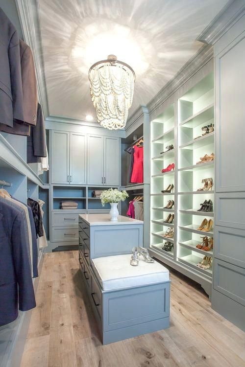 Elegant Mini Chandelier for Spacious Master Closet