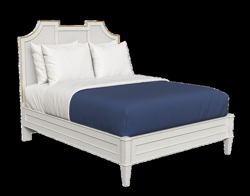 Elegant Nantucket King Bed with Upholstered Headboard