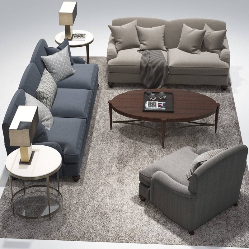 Elegant Oval Sofa and Cozy Living Room Setup
