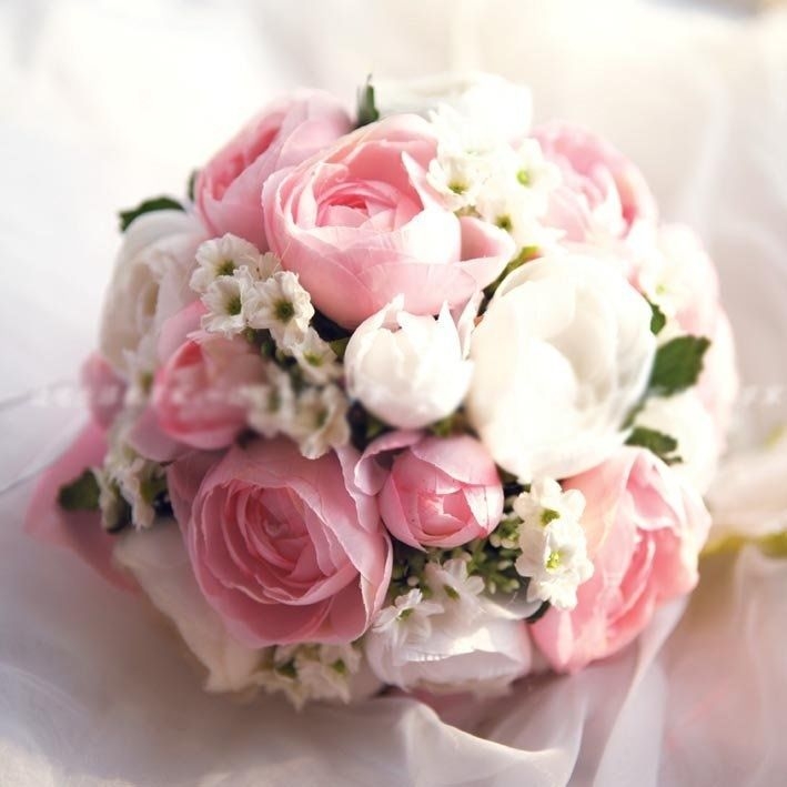 Elegant Pink and White Camellia Wedding Bouquet