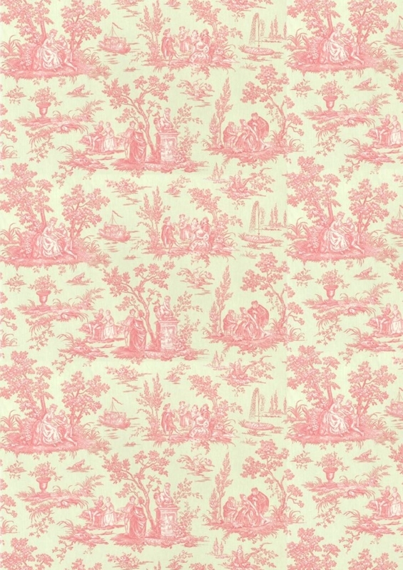 Elegant Pink Toile Classic Wallpaper Design
