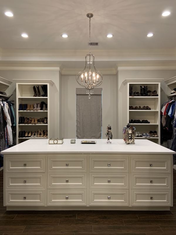 Elegant Tuscan Walk-In Closet with Central Island