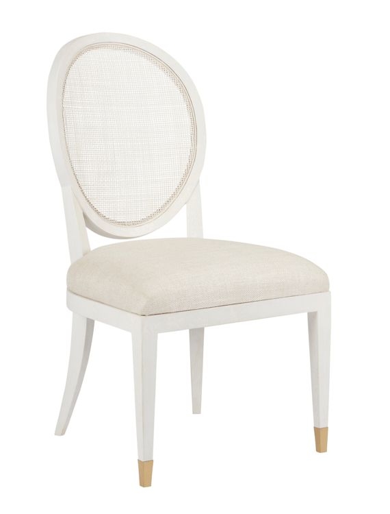 Elegant White Margo Dining Chair with Cane Back