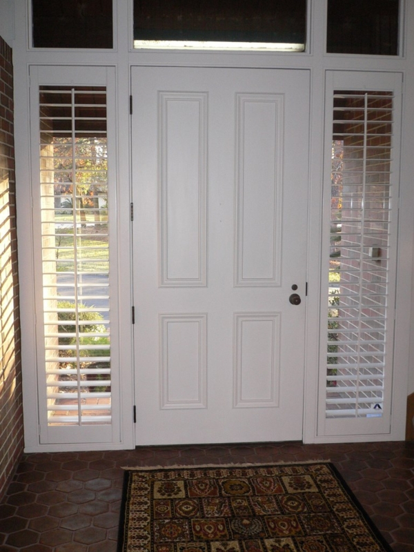 Elegant White Plantation Shutters for Entryway